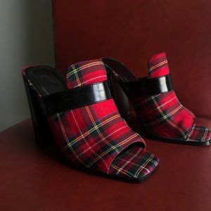 Plaid Mules
